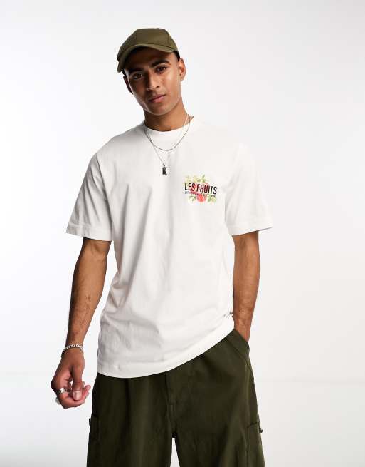 Jack & Jones Originals oversized t-shirt with les fruits back