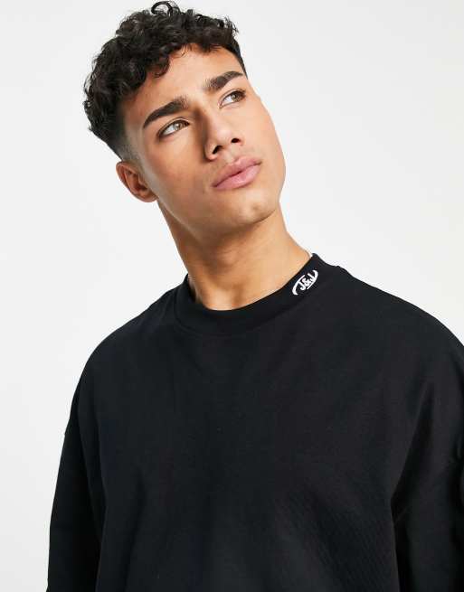 Jack & Jones Originals oversized T-shirt with logo print in black