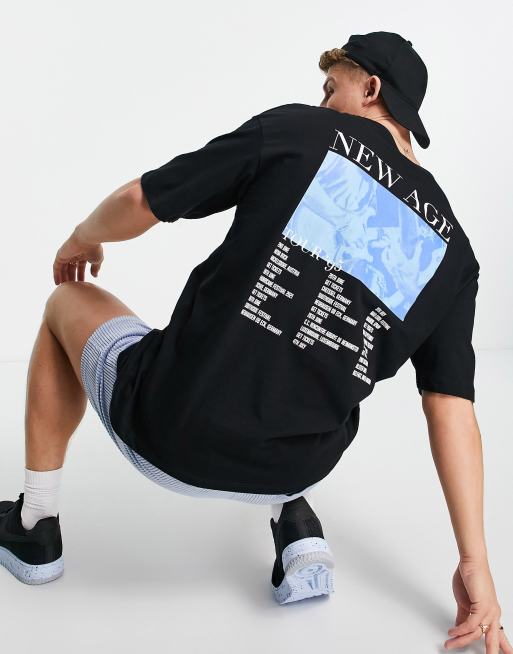 Jack & Jones Originals oversized t-shirt with new age back print in black