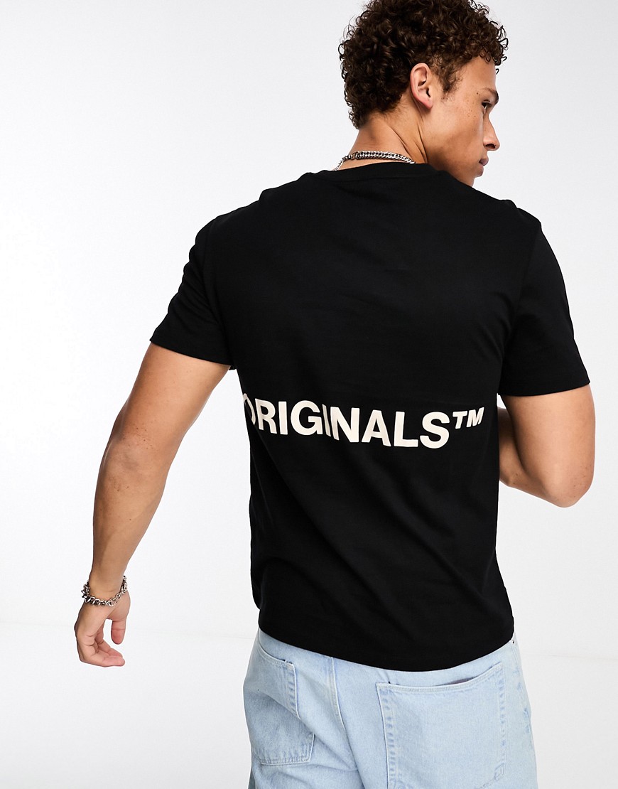 Jack & Jones Originals oversized t-shirt with originals back print in black