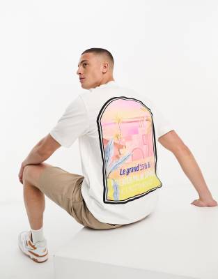 Jack & Jones Originals oversized t-shirt with Palm Springs back print in white