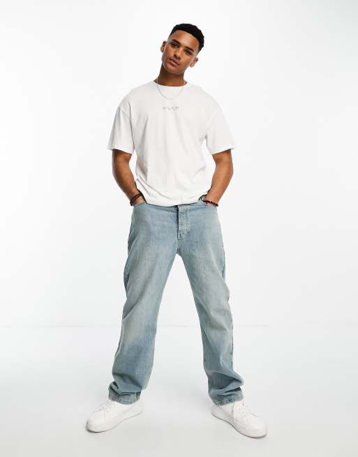 Jack & Jones Originals oversized t-shirt with rose back print in white, 3 of 4