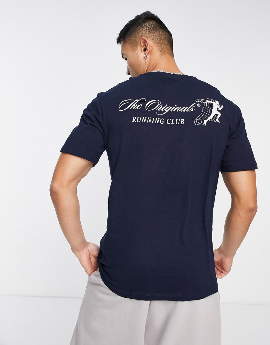 Jack & Jones Originals Oversized T-Shirt With Run Club Back Print In Navy