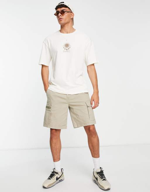 Jack & Jones Originals oversized t-shirt with sun back print in white , 4 of 4