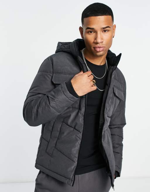 Jack and jones 2025 quilted jacket with hood