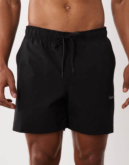 Jack & Jones Originals - Pantaloncini da bagno neri con logo, 4 di 5