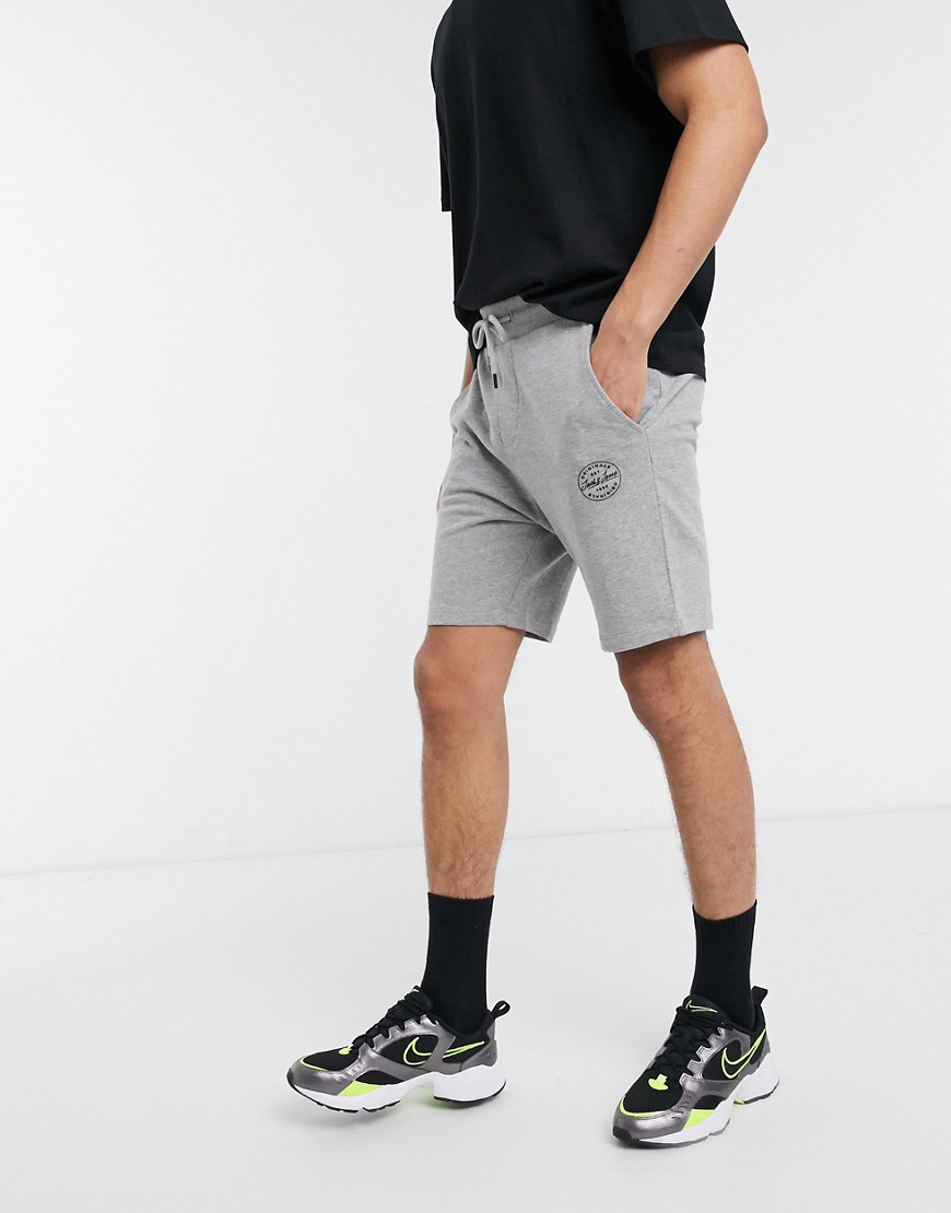 Jack & Jones Originals - Pantaloncini in jersey con logo applicato grigi-Grigio