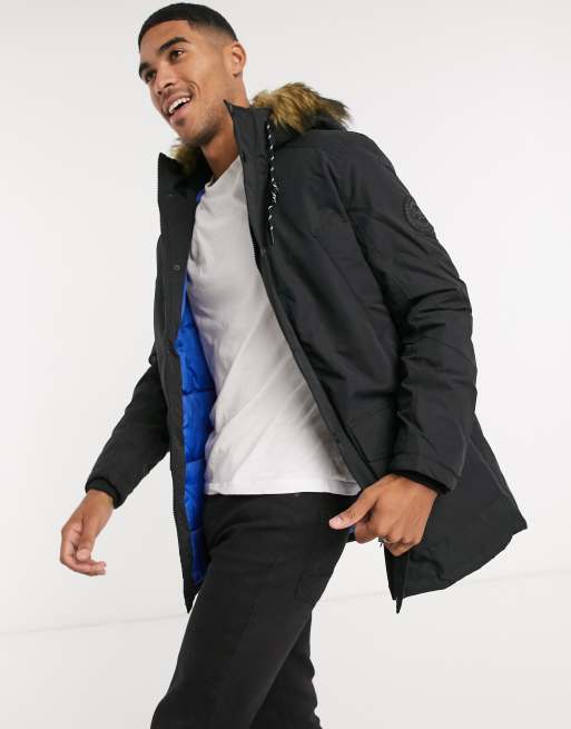 Jack & jones parka jacket with store faux fur hood