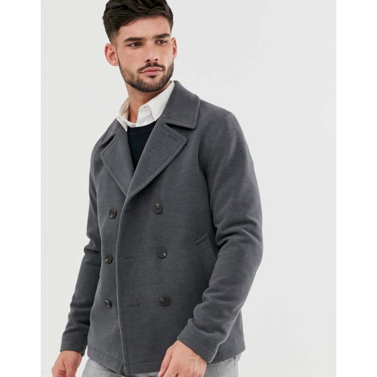 Dark grey peacoat store mens