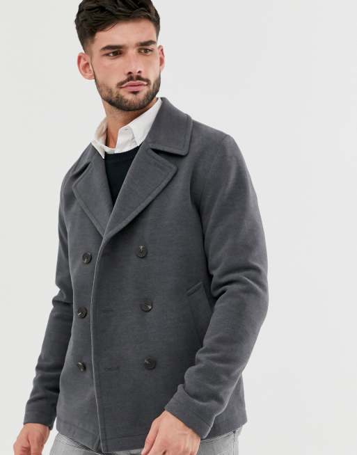 Charcoal hot sale grey peacoat