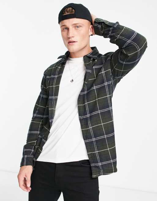 Khaki Plaid Flannel Shirt