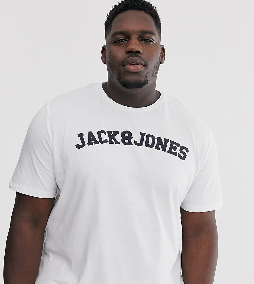 Jack & Jones Originals Plus - T-shirt con logo sul petto-Bianco