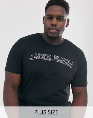 Jack & Jones Originals Plus - T-shirt met logo op de borst-Zwart