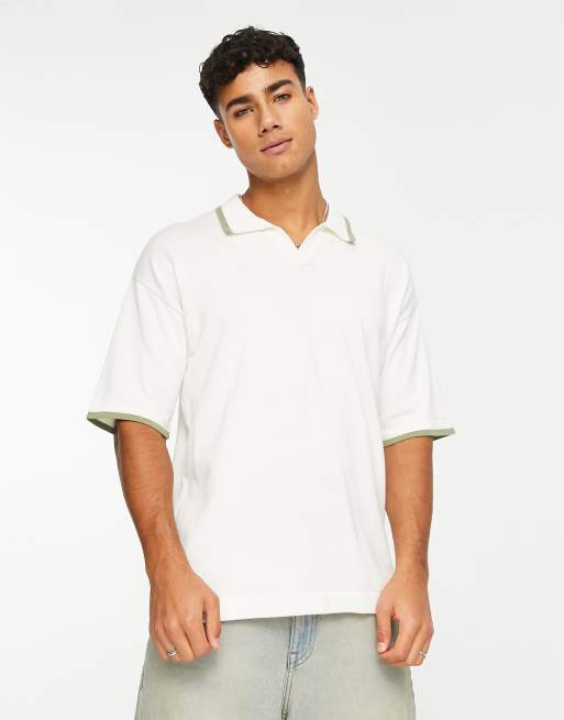 Jack & Jones Originals - Polo en maille avec col à revers - Blanc 