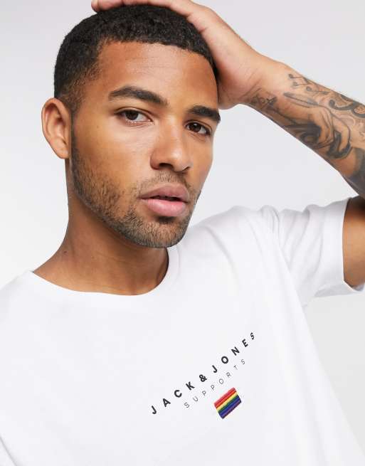 Jack & Jones Originals PRIDE t-shirt in white | ASOS