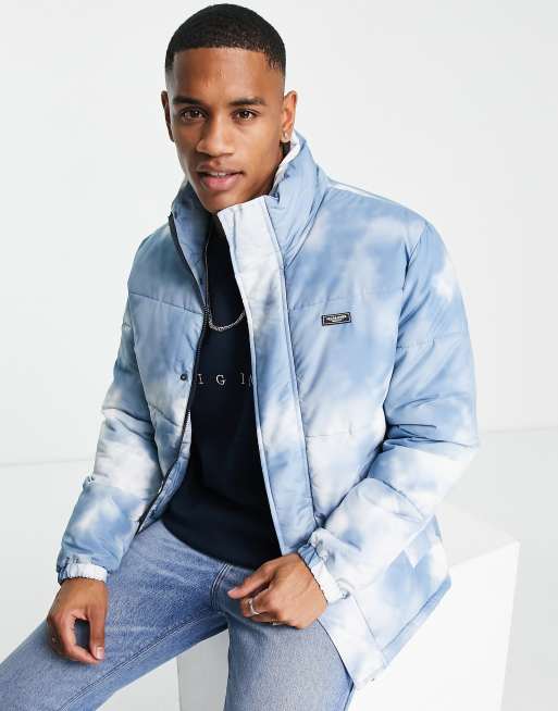 Lacoste L!VE clouded puffer jacket in blue, ASOS