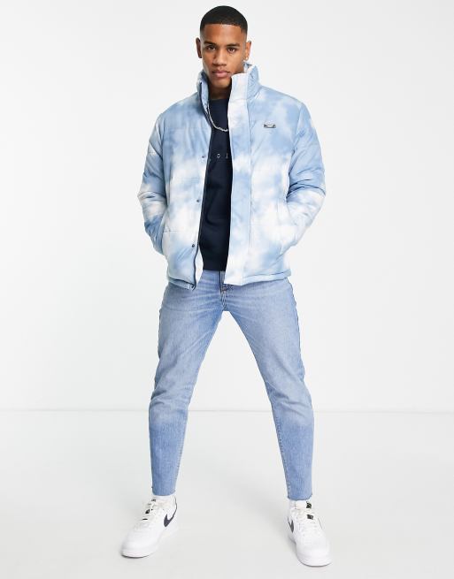 Jack & Jones Originals puffer jacket in blue cloud print