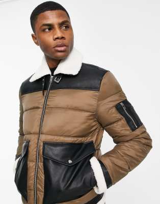 puffer aviator jacket