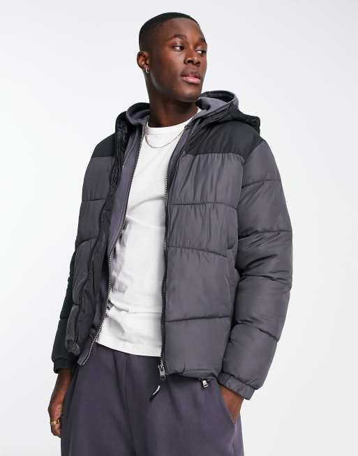 JACK & JONES Big & Tall Red Hooded Puffer Coat