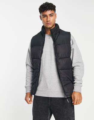 Jack & Jones Originals Puffer Vest In Black