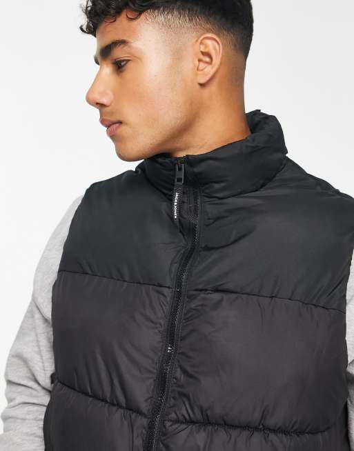 Jack & Jones Originals puffer vest in black