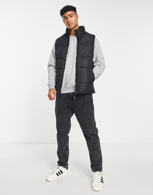 Jack & Jones Originals puffer vest in black