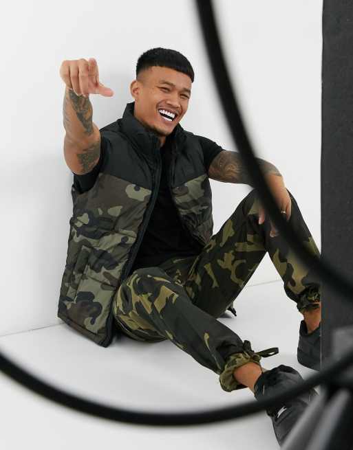 Camouflage puffer hot sale vest