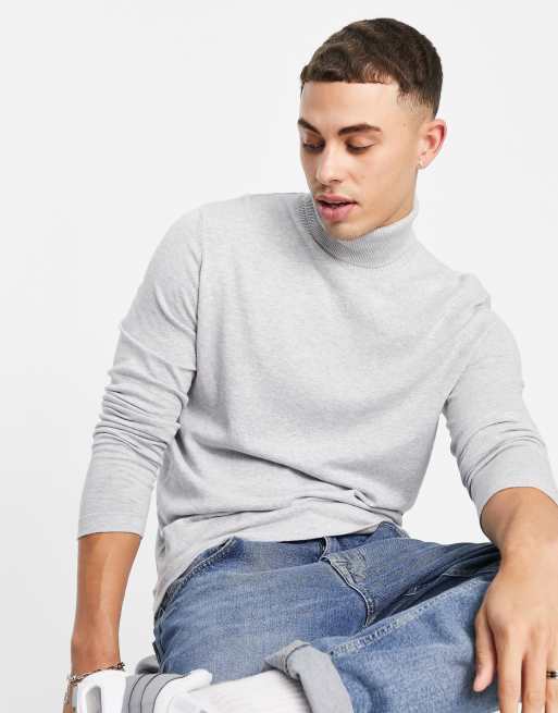 Pull Col Roulé Jack & Jones - 100% Coton Bio - Coupe Regular - Style Décontracté Écoresponsable