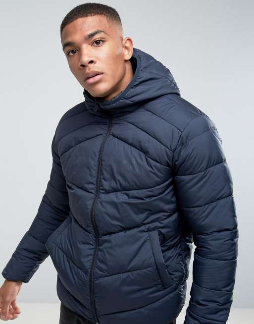 Jack & jones sale quilted jacket with hood