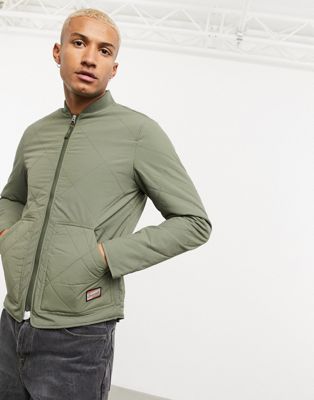 men's quilted patch bomber jacket