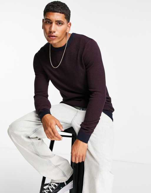 Jack & Jones Originals - Rød og marineblå trøje med smalle striber
