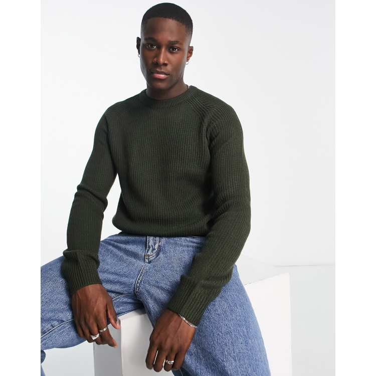 Jack & Jones Originals ribbed sweater in khaki