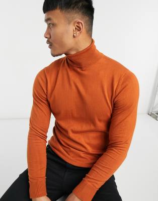 tan polo neck jumper