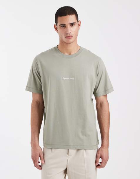 Jack & Jones – Originals – Salviagrön t-shirt med logga baktill - view 1