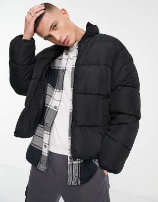 Jack & Jones Originals short puffer jacket in black