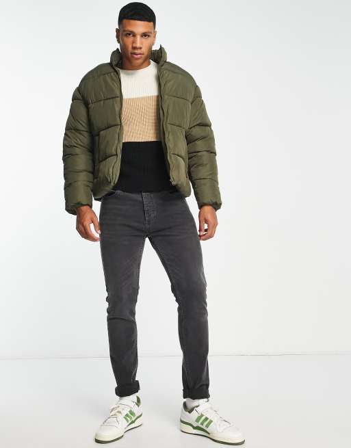 Mens puffer hot sale jacket green