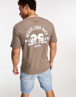 Jack & Jones Originals - T-shirt à imprimé tête de mort - Blanc | ASOS