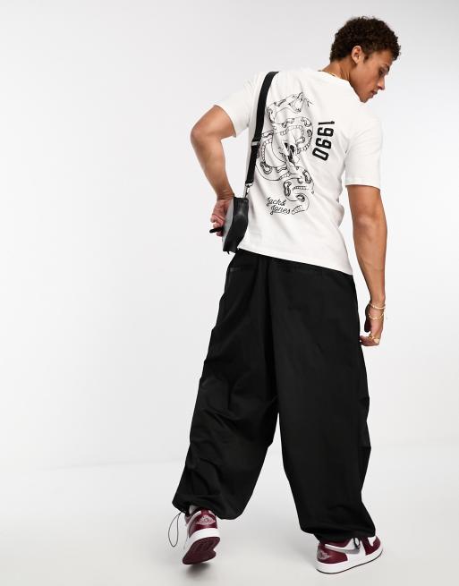 Jack & Jones Originals skull back print t-shirt in white , 3 of 4
