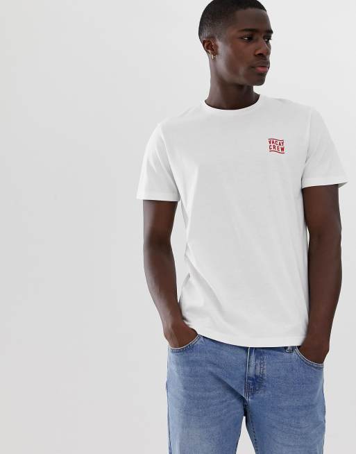 Jack & Jones Originals slogan logo t-shirt in white | ASOS