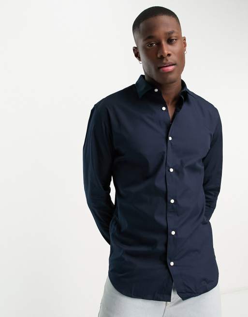 Jack and jones store navy blue shirt