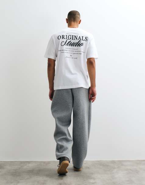 Jack & Jones originals studio backprint t-shirt in white - view 1