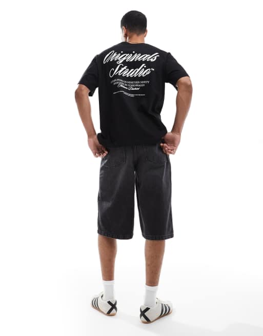 Jack & Jones Originals Studio oversized t-shirt with script back print in black, 4 of 4