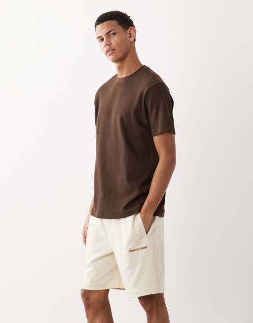Jack & Jones – Originals – Sweat-Shorts in Wollweiß mit Logo, 2 von 5
