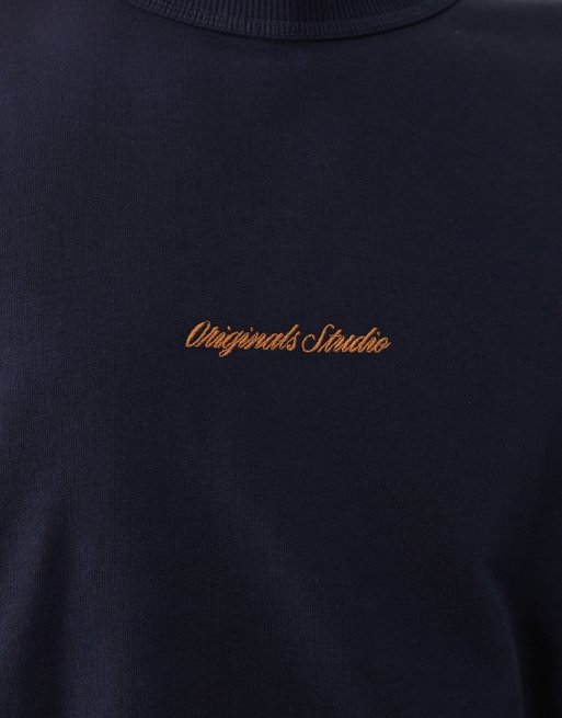 Jack & Jones – Originals – Sweatshirt in Marineblau mit Logo, 5 von 5