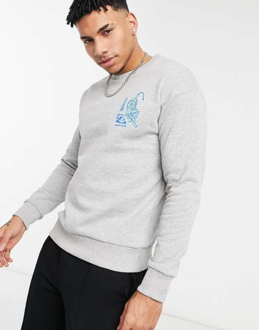 Jack & Jones Mens Printd Sweat Crew Sweater