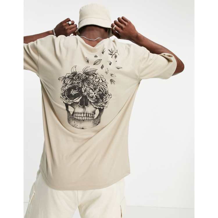 Tee shirt tete de 2025 mort homme jack and jones