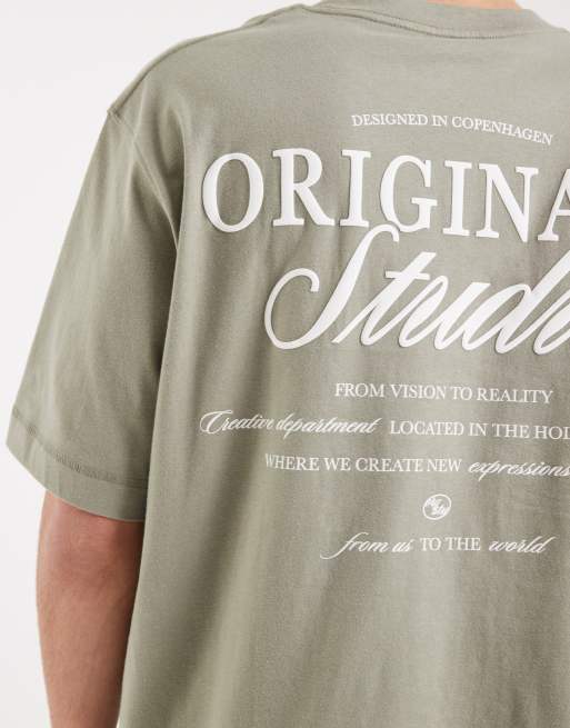 Jack & Jones - Originals - T-shirt à logo au dos - Vert sauge, 5 de 5