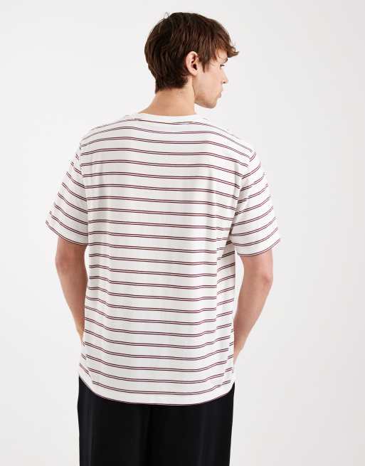 Jack & Jones Originals - T-shirt à rayures - Crème et bordeaux, 3 de 5