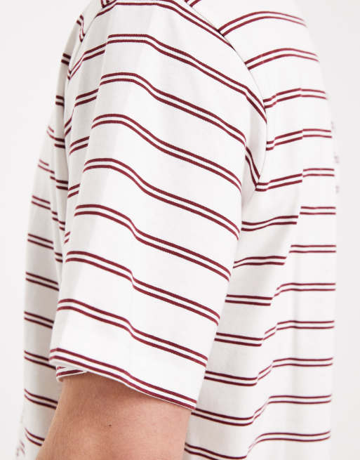 Jack & Jones Originals - T-shirt à rayures - Crème et bordeaux, 5 de 5