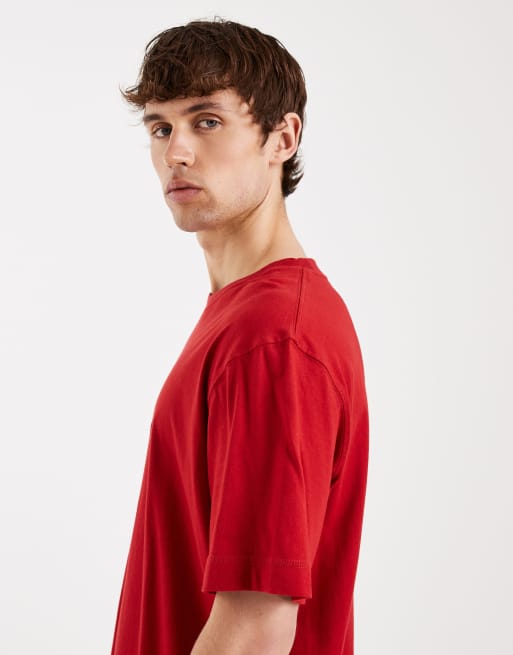 Jack & Jones – Originals – T-Shirt in Rot mit Logo vorn, 4 von 5